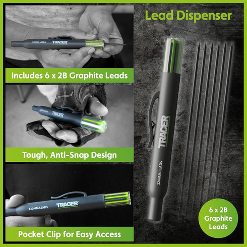 6 Tracer Complete Deep Hole Marking Kit - Includes Double-Tipped Long Head Deep Hole Permanent Marker and Deep Hole