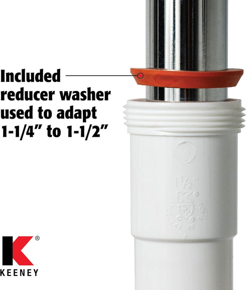 Plumb Pak 46WK Extension Coupling; 1-1/2-Inch or 1-1/4-Inch by 1-1/2-Inch, White