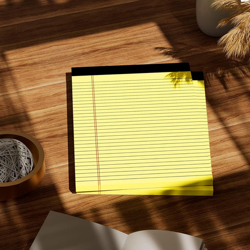 Legal Pads 8.5 x 11 Wide Ruled, 2 Pack, Canary Yellow Lined Paper, 30 Sheets Per Pad, Ideal for Office, Home, School