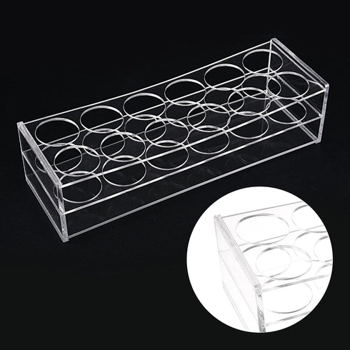 MECCANIXITY 12-Well Acrylic Test Tube Rack Holder, Clear Lab Stand for 100ml Tubes