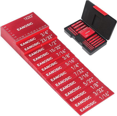 EANOSIC Setup Blocks Height Gauge Set, 15pcs Precision Aluminum Setup Bars for Router