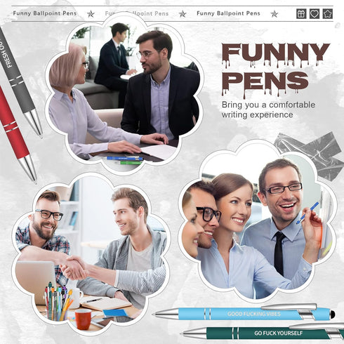 Sinmoe 20 Pcs Snarky Office Pens, Funny Quotes Ballpoint Pens for Work, Complaining Pens for Colleagues