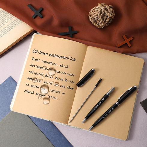 Fumete 20 Pcs Inspirational Religious Pens, Bible Verse Ballpoint Pens with Engraved Quotes for Church Gifts