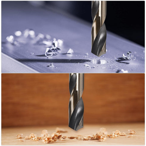 uxcell 2 Pcs Straight Shank Twist Drill Bits 13.5mm High Speed Steel 4341 for Stainless Steel, Alloy, Metal, Plastic,