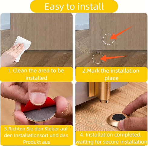 Generic 1 Pack Magnetic Door Stopper Bottom of Door Holder No Drilling Mount Floor Door Stop with Screws and Adhesive