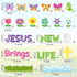 Yopyame 94PCS Bulletin Board Set, Jesus Brings New Life, Spring Butterfly Flowers, Easter Decor