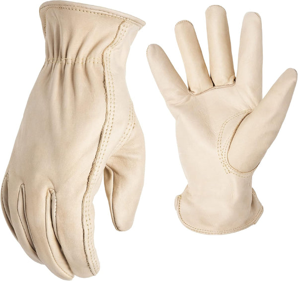AWP Grain Leather Pigskin Work Gloves - X-Large Tan for Men and Women