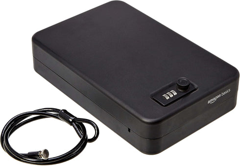 Amazon Basics Portable Security Case Lock Box Safe with Combination Lock for