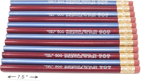 Jumbo TOT Pencil, Round, 10mm, Metallic Blue and Red, Med Soft Core, Package of 12