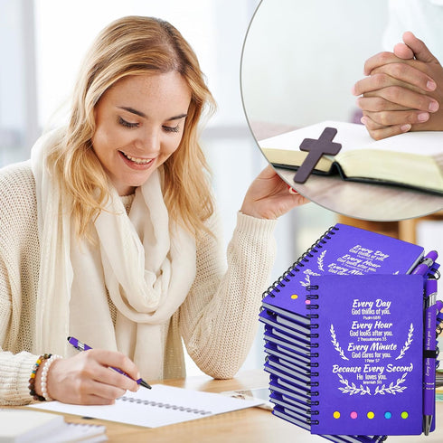 Tarevaniwa 60 30 Set Pcs Bulk Fathers Day Christian Gifts Prayer Journal for Woman - Religious Notepad with Christian