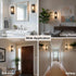 1-Light E26 Bathroom Light Fixture, Matte Black Vanity Lights Wall Sconce with Clear Glass Shade, Indoor Wall Lamp