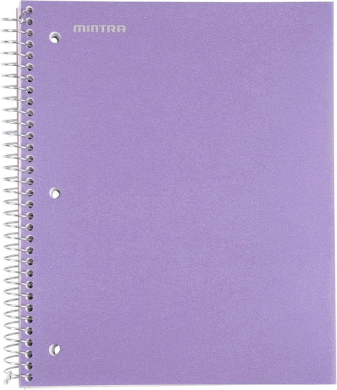 Mintra Office Durable Spiral Notebooks – 3 Subject, Lavender, Sage Green, Salmon, Wide Ruled, 3 Pack