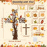 CY2SIDE Fall for Jesus Bulletin Board - 109PCS Fall Maple Leaves Love Tree Bulletin Board Set Watercolor Cross Maple Leaves Name Tags Cutouts Trim Borders Thankful God Sunday School Chalkboard Decor