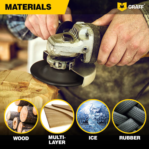GRAFF Premium Wood Carving Disc 4 Inch - Angle Grinder Shaping and Grinding Wheel for Wood, Plastic, and Drywall