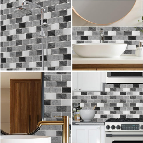 10-Sheet Kitchen,12"x12" URCOLOR Subway Tile Peel and Stick Backsplash for Self Adhesive Wall Tiles Sticker on Back