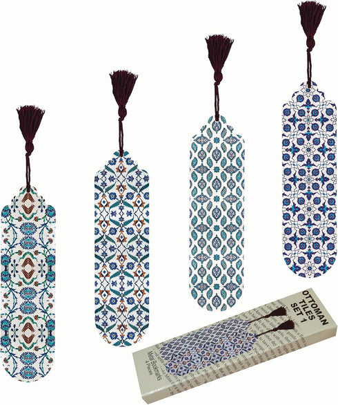 Pictor Gift Ottoman Tiles Set Decorative 4 Piece Bookmark Set, Ramadan, Eid