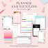 Bliss Collections Family Planner, 50 Undated 8.5 x 11 Tear-Off Sheets, Simple Pink Daily and Weekly Calendar for