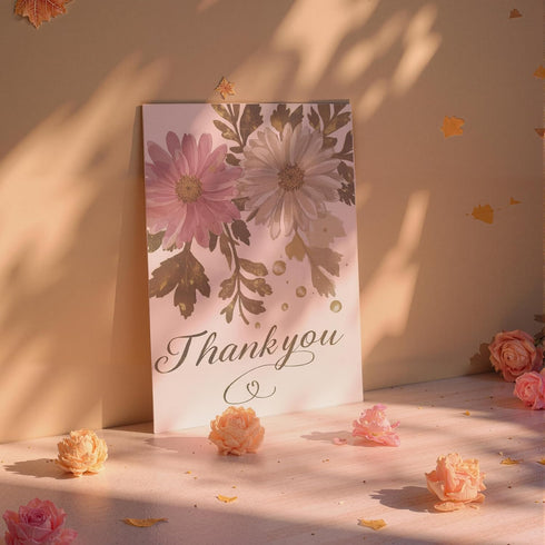 XISHIUYIS 24 Pack 6 Set, (3.5x5in) Thank You Cards with Envelopes - Floral Designs Thank You Notes with Envelopes Small