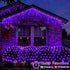360 12ft 5ft 8 QITONG Purple Net Lights Outdoor Mesh Lights, LED x Christmas Net Light with Modes, Clear Wire Bush