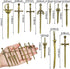 Hicarer 30 Pieces Antique Swords Knife Bookmarks, Sword Charms Pendants for Book Lovers, DIY Crafting (Anti Brass)