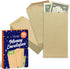 Decorably 100 Pack Kraft Small Money Envelopes, 3.5 x 6.5, Brown Small Coin Envelopes for Cash