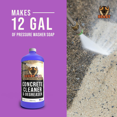 12 32 BEEST Concrete Cleaner - Color May Vary - Makes Gallons Pressure Washer Soap, Degreaser Cleaner Heavy Duty