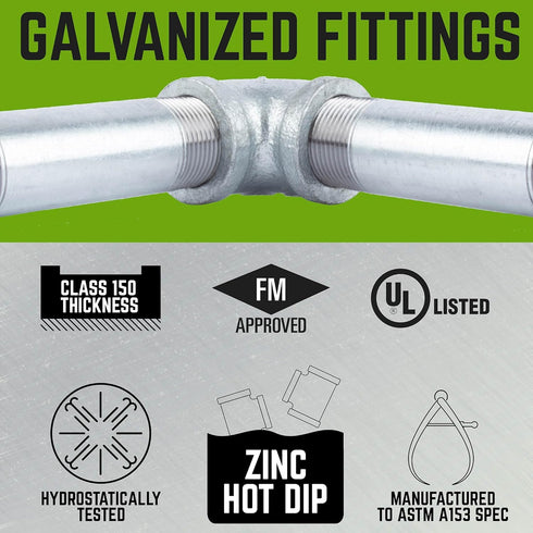 PIPE DÉCOR 3/4 in. Galvanized Malleable Iron Coupling, 8 Pack for DIY Furniture & Plumbing