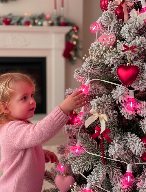 25FT G40 27 Bulbs, LED Outdoor Valentine's Day String Lights, Pink Valentine's Day Decorations Lights with Shatterproof