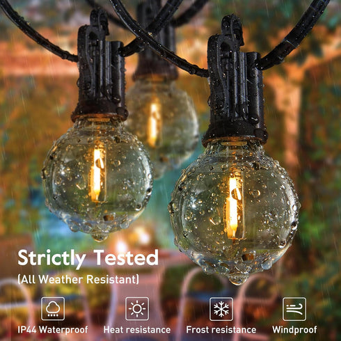35 30 G40 Bulbs, Commercial Brightown Outdoor String Lights - Waterproof Globe Patio Lights Ft with Shatterproof LED