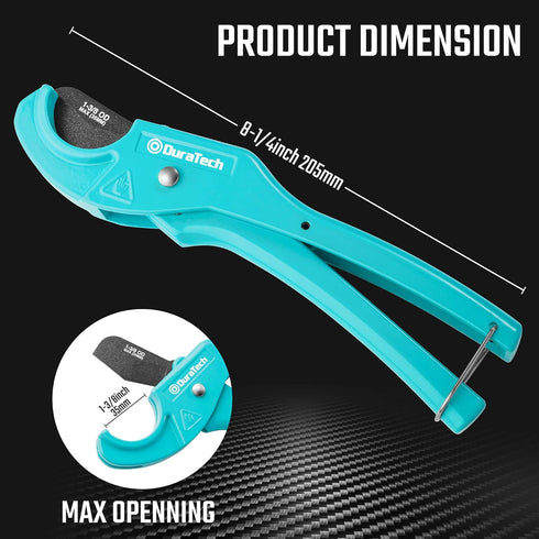 DURATECH PEX Pipe Cutter, Tubing Cutter for 1/8"-1" PEX and Rubber Hoses, Sharp Blade for Plumbing Repairs