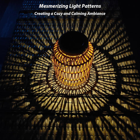 (2) Solar Outdoor Lanterns Waterproof, Hanging Rattan Lantern Lights for Outside, Solar lamp Outdoor Chandelier Idea