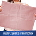13"x18" 3 Pink Disposable Dental Bibs - Ply Waterproof Tattoo Bib Sheet for Patients - Dentist or Medical Tray Cover