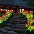 2 Pack 14 Solar Flowers Lights, Solar-Powered Outdoor Light with Blooming Flowers, Waterproof Lights for Outside Yard