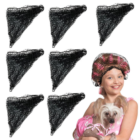 OWMOSYX 7 Piece Triangle Hair Net for Rollers Women Mesh Hair Net Setting