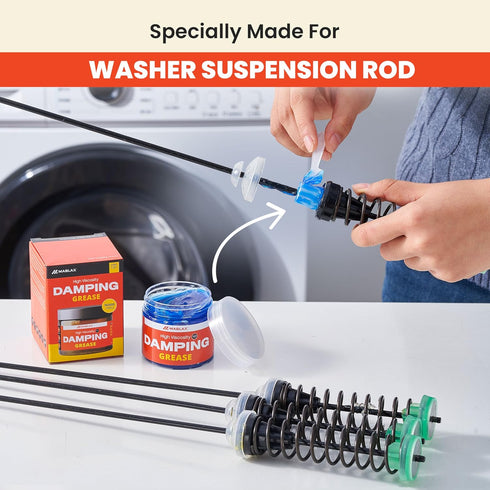35,000 100g Damping Grease Kit for Washing Machine Suspension Rods with Foam Inserts | High-Viscosity CST Blue