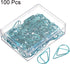 MECCANIXITY Paper Clip Drop-Shaped Decorative Clips with Box, 1 Inch Blue for Organizing Office Home, 100 Pack