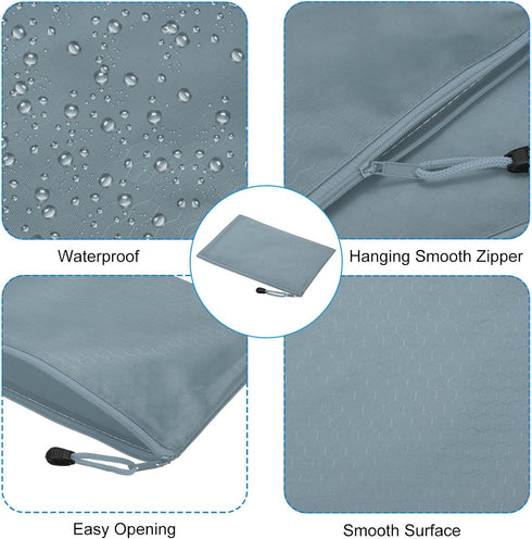 PATIKIL Waterproof Zipper File Bags, 3 Pack A5 Document Holders Pencil Pouch for Office, Gray
