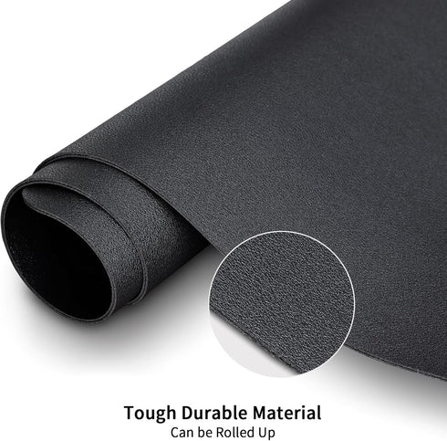 KINGFOM Desk Pad, PU Leather Office Desktop Protector with Comfortable Writing Surface (23.6" x 11.8", Black)