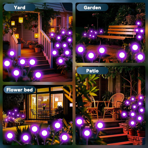 2 Pack 16 Slyuexu Solar Garden Lights Outdoor Waterproof, LED Swaying Firefly Lights Outdoor Decor Light for Pathway