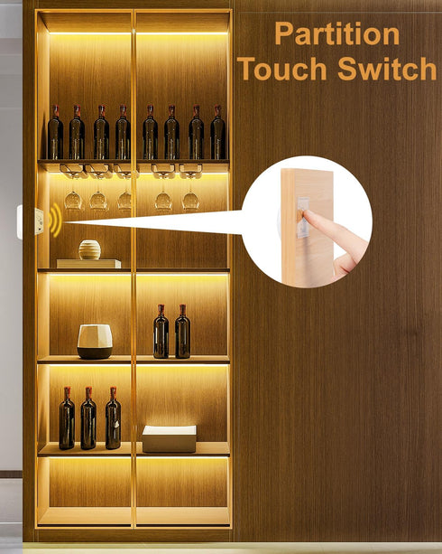 16.4ft Dimmable 3000K, Closet, JUSJUBR LED Shelf Lights, Cuttable COB LED Strip Lights, Warm White Under Shelf Lighting