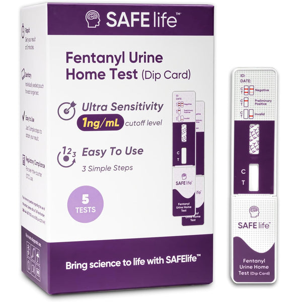 SAFE LIFE Fentanyl Urine Test Dip Card Highly Sensitive, 1 ng/ml Low Cutoff, Accurate