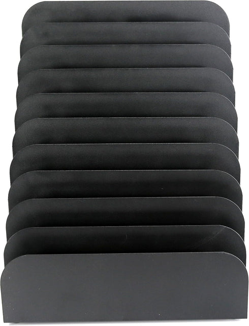Huron Pad Rack Slant 10 Slot, Black Commercial Grade Steel