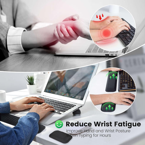 MEKASS Ergonomic Mouse Wrist Rest, Premium Memory Foam Support for Pain Relief, Classic Black