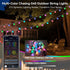 65.6Ft, IP67 26 G40 Bulbs, 5V Smart Outdoor String Lights RGB IC Color Changing LED Patio Light Waterproof with Remote