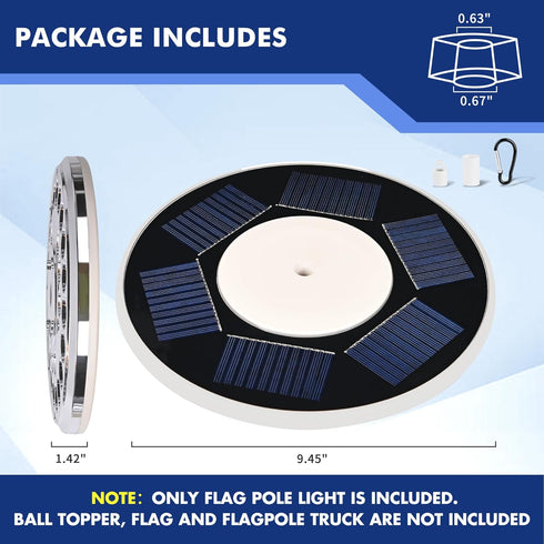 29 15-30 PPQ Flag Pole Light Solar Powered, LED Extra Bright Silver Flagpole Light for Ft Poles, Waterproof Lighting on