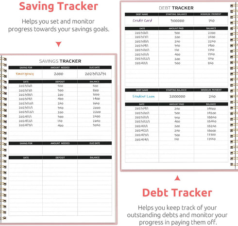 Account Budget Planner - Monthly Budget Book with Expense Tracker Notebook, Undated Bill Organizer & Finance Planner
