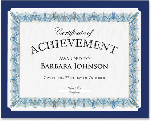 Geographics Recycled Certificate Holder - Navy, 30% Recycled, 10 / Pack