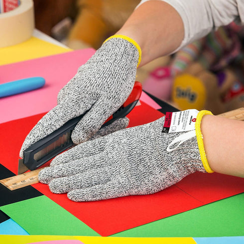 NoCry Kids Cutting Gloves, XS (8-12 Years) - 100% Food Grade Fishing Gloves with Level 5 Protection