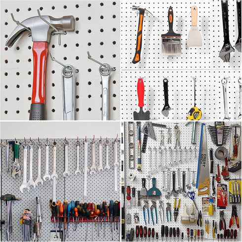 Pegboard Hooks Accessories, 8 Inch Organizer Kit for Garage Tool Storage, 16 Pack