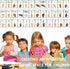 YIYDONG Sign Language Bulletin Board Letters, 36 ASL Alphabet Learning Cards Set for Classroom Decor